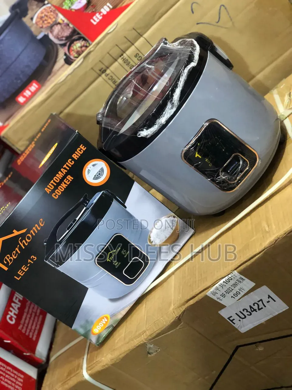 5l Berhome Rice Cooker (Glass Top)