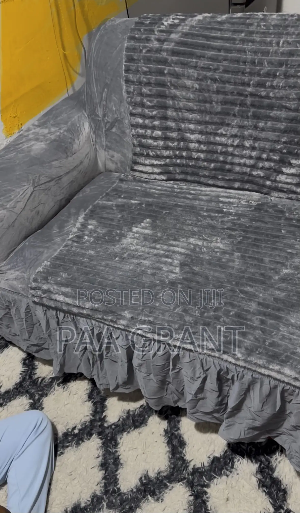 Classy Velvet Fluffy Cotton 4 Pcs Sofa Skirt Covers(Sold As A Set