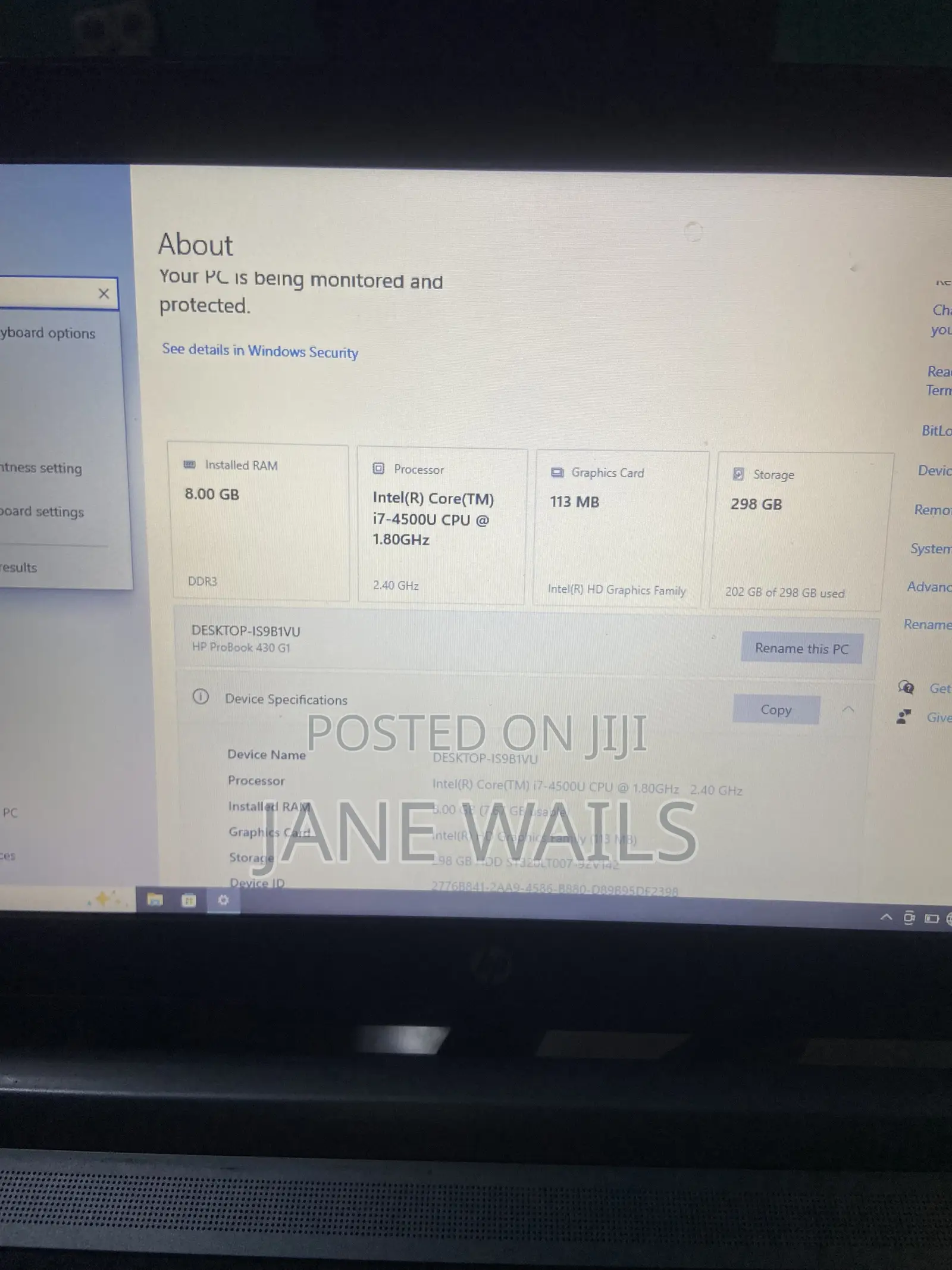 Laptop HP Probook 11 EE G1 8GB Intel Core i7 HDD 256GB