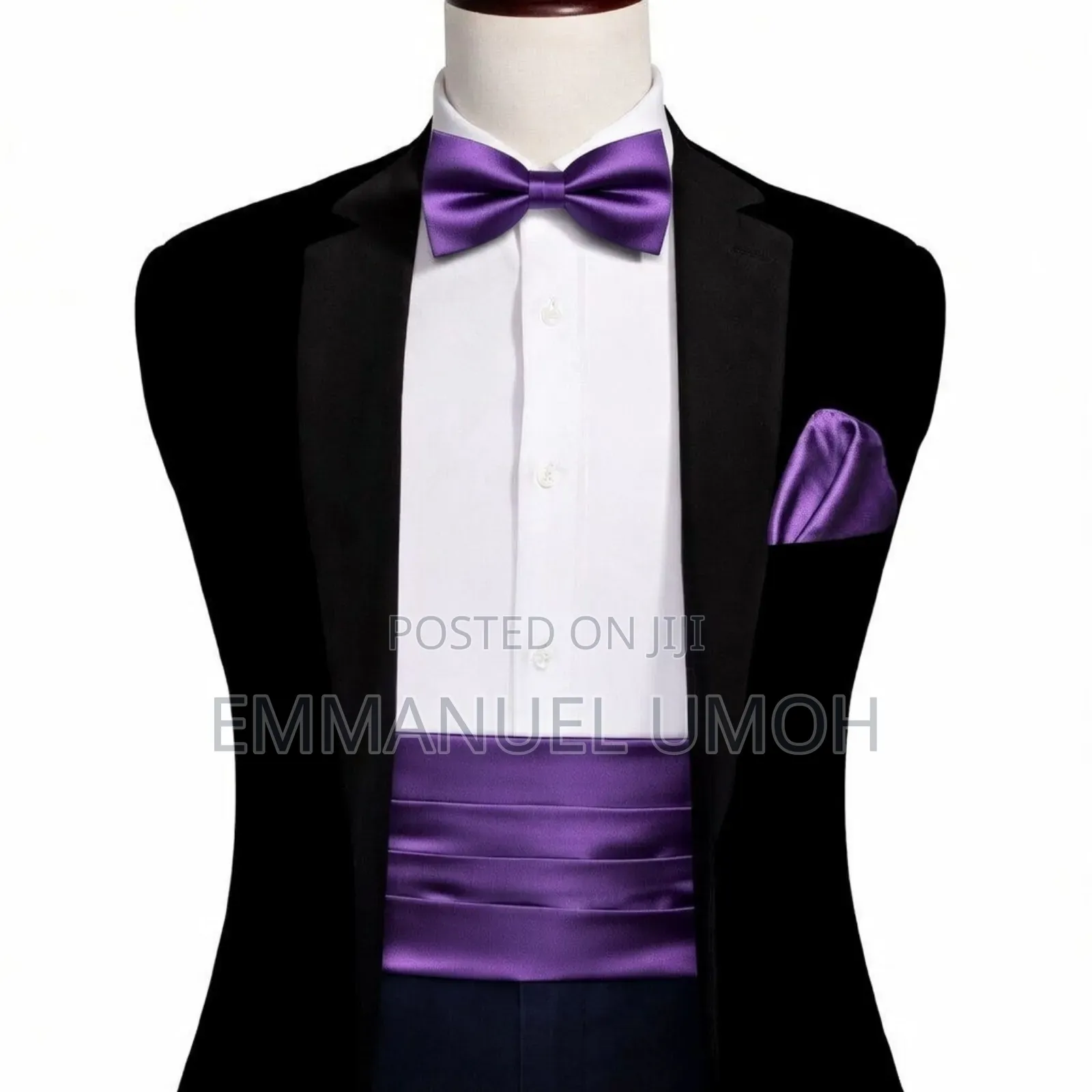 Classic Bow Tie, Cummerbund and Pocket Kerchief