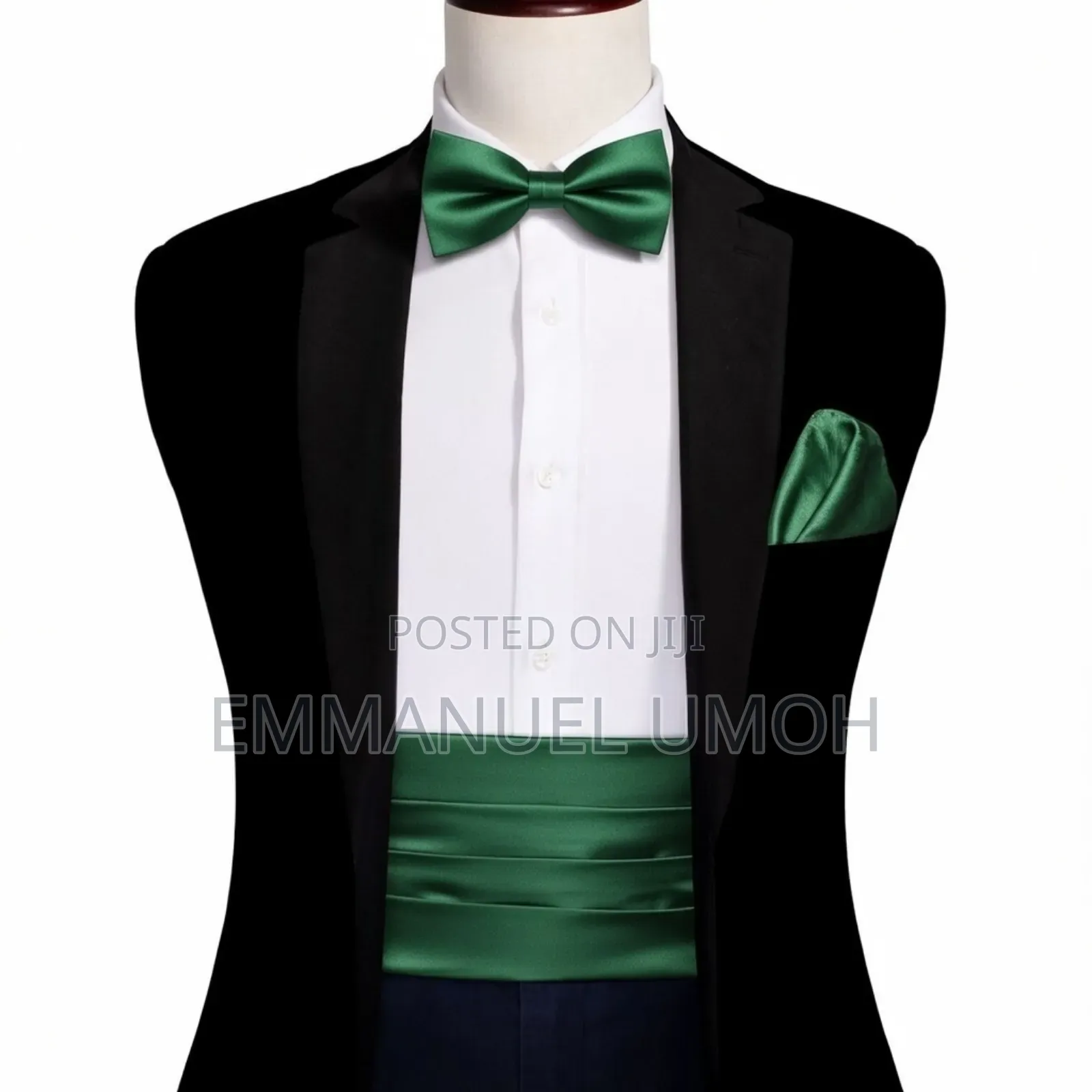 Classic Bow Tie, Cummerbund and Pocket Kerchief