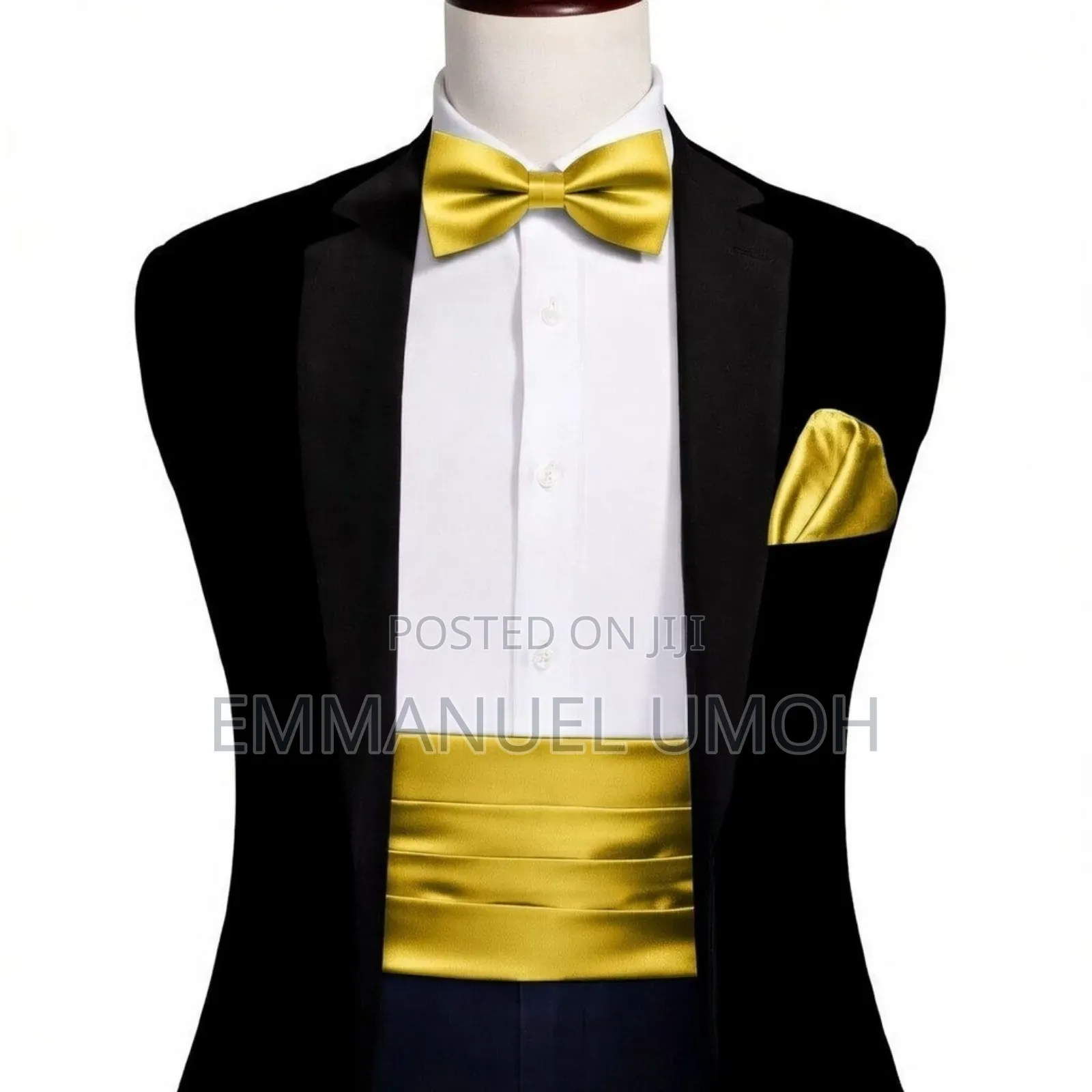 Classic Bow Tie, Cummerbund and Pocket Kerchief