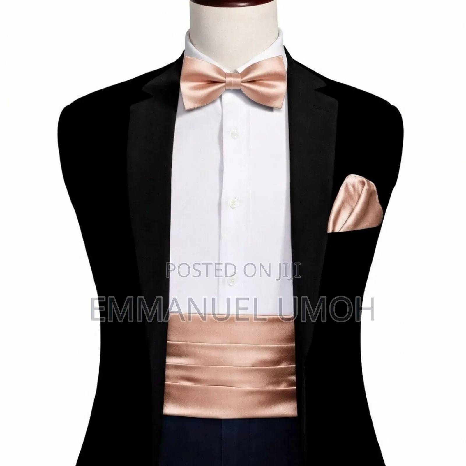 Classic Bow Tie, Cummerbund and Pocket Kerchief