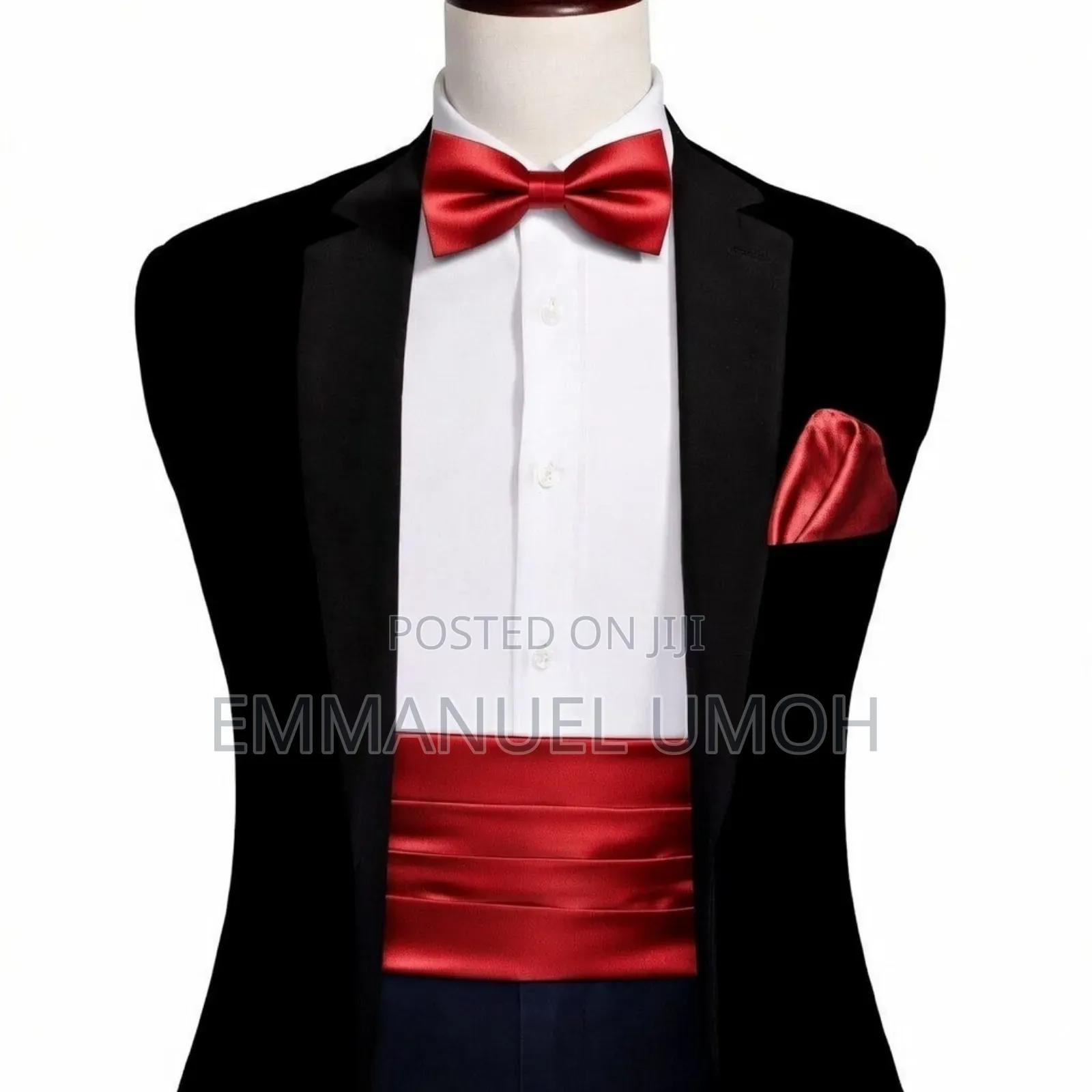 Classic Bow Tie, Cummerbund and Pocket Kerchief