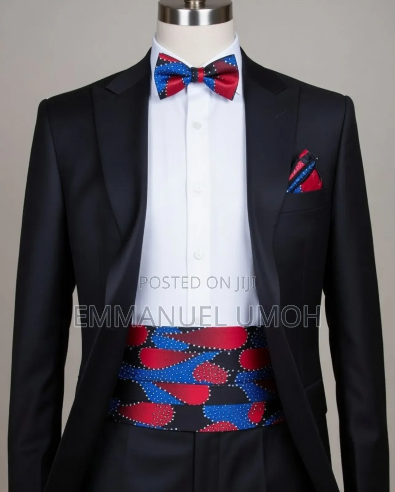 Classic Bow Tie, Cummerbund and Pocket Kerchief