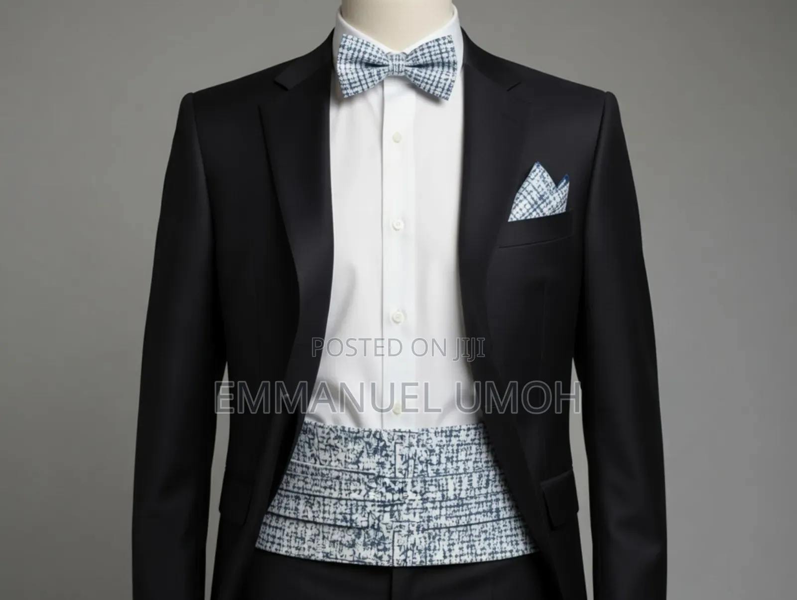 Classic Bow Tie, Cummerbund and Pocket Kerchief