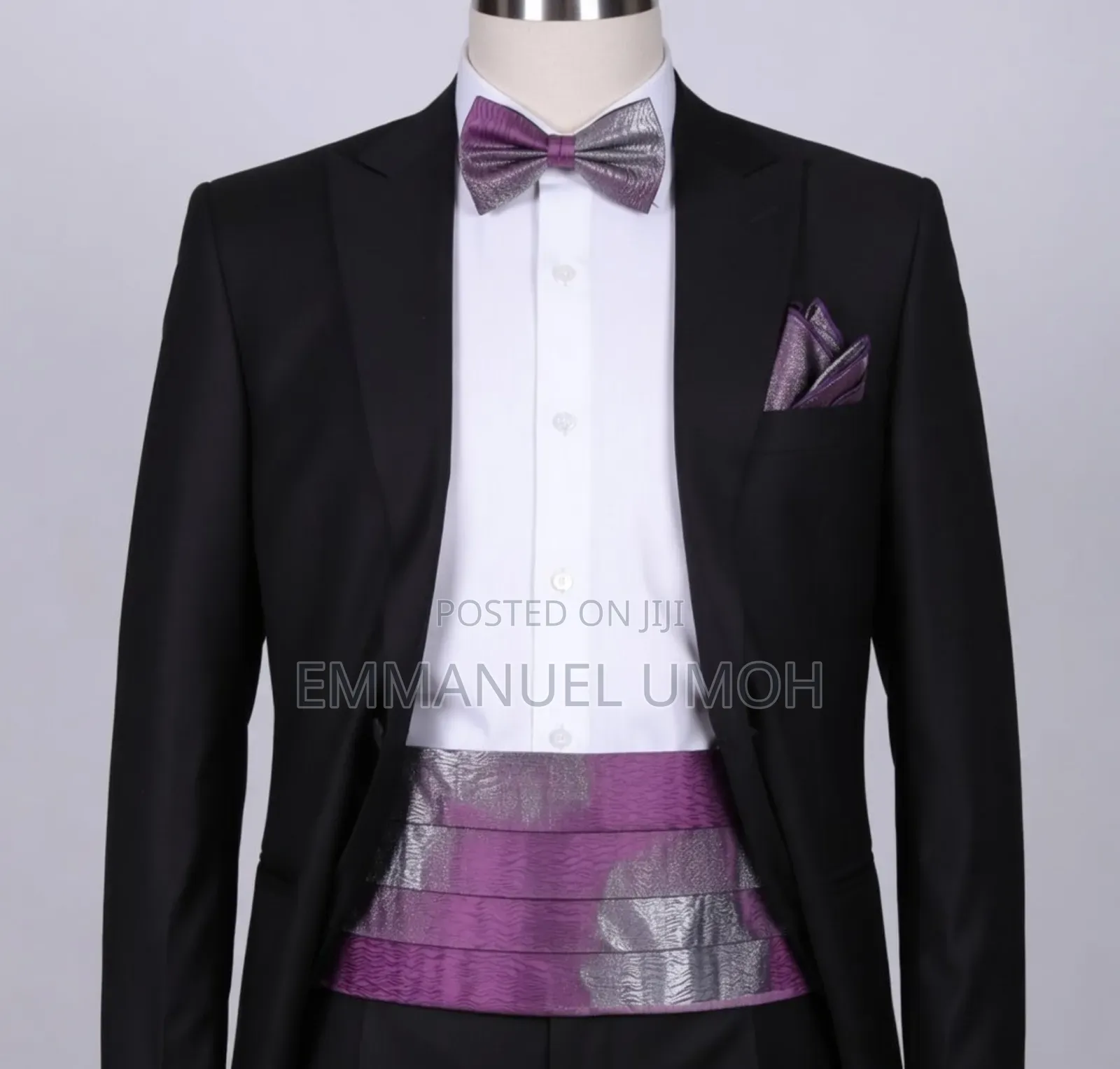 Classic Bow Tie, Cummerbund and Pocket Kerchief