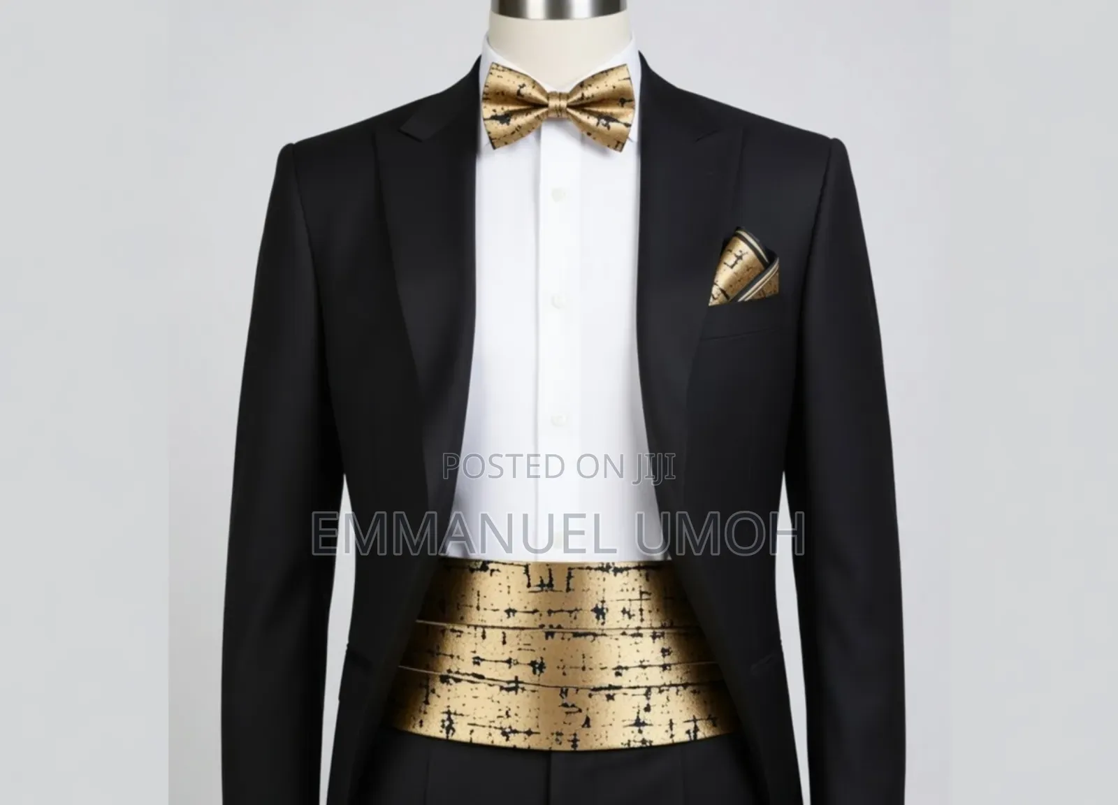 Classic Bow Tie, Cummerbund and Pocket Kerchief