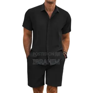 Men’S Cotton Shirt Shorts Set – Casual 2-Piece Outfit 'T767575