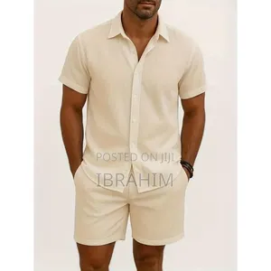 Men’S Cotton Shirt Shorts Set – Casual 2-Piece Outfit 'T767575