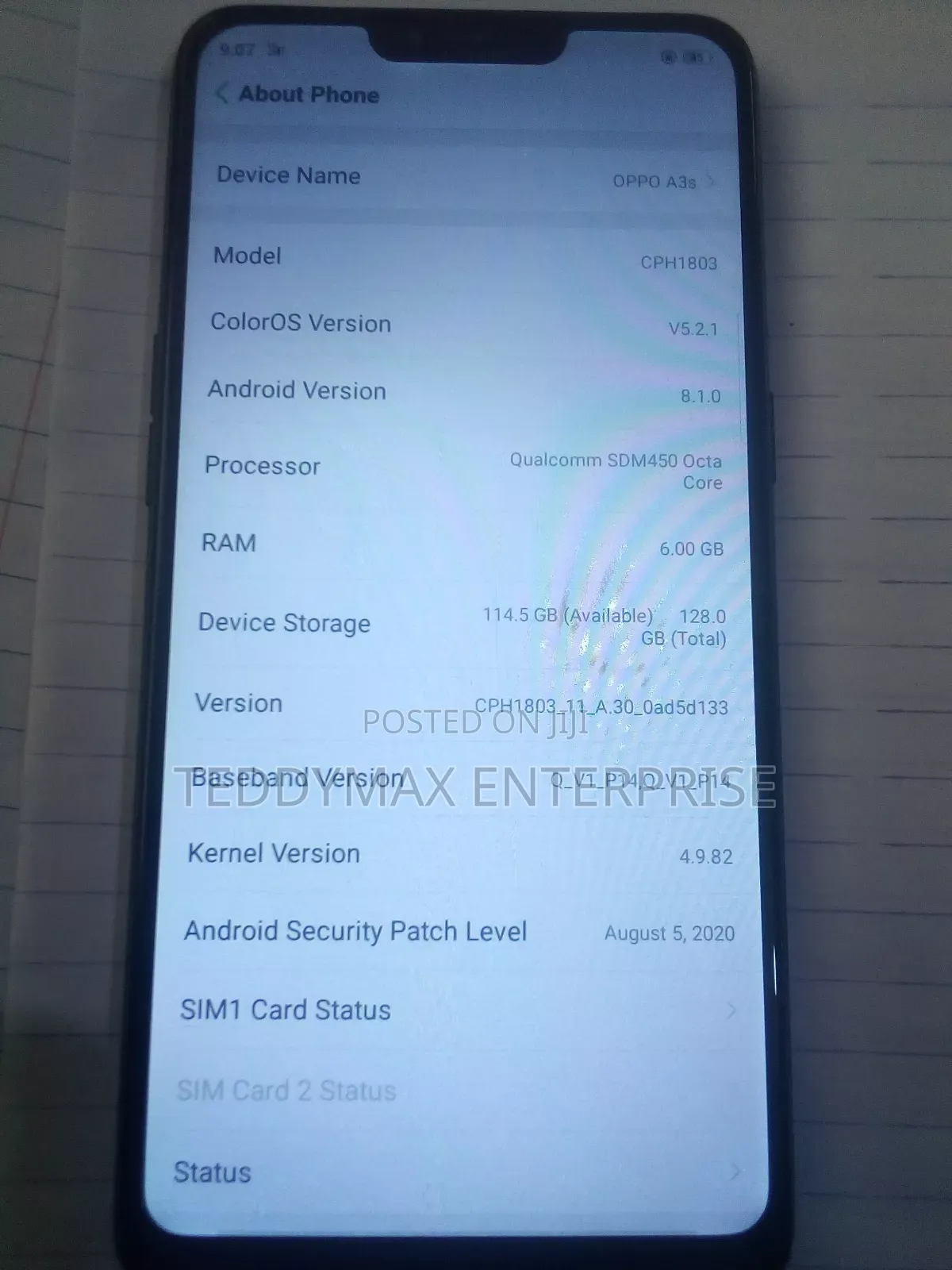 Oppo A3s 256 GB Black