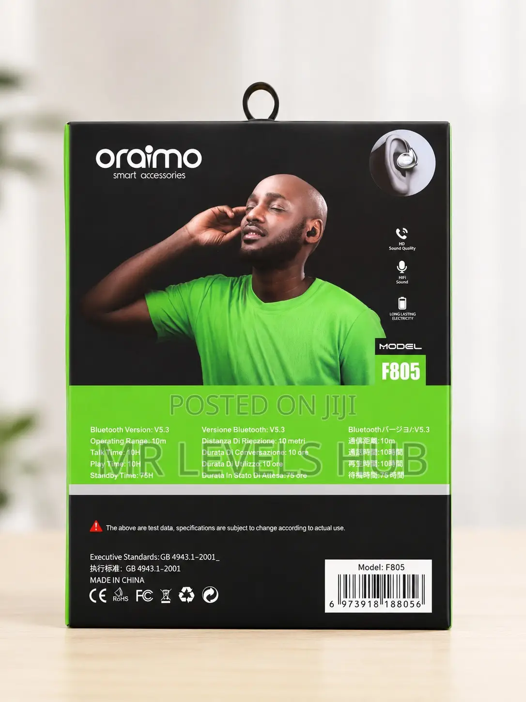 Oraimo F805 Open Ear Wireless Earphones (Air Conduction) – New