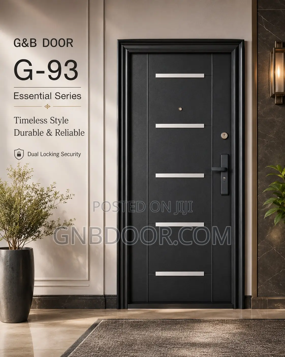 G93 Double Lock 5 Strips Metal Door Security Door Turkey Turkish