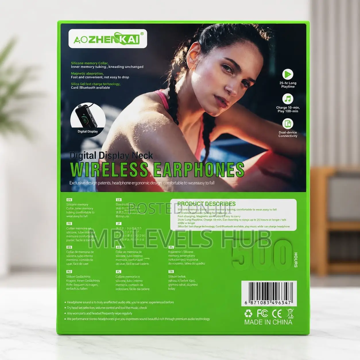 Aozhenkai Wireless Neckband Earphones – Digital Display
