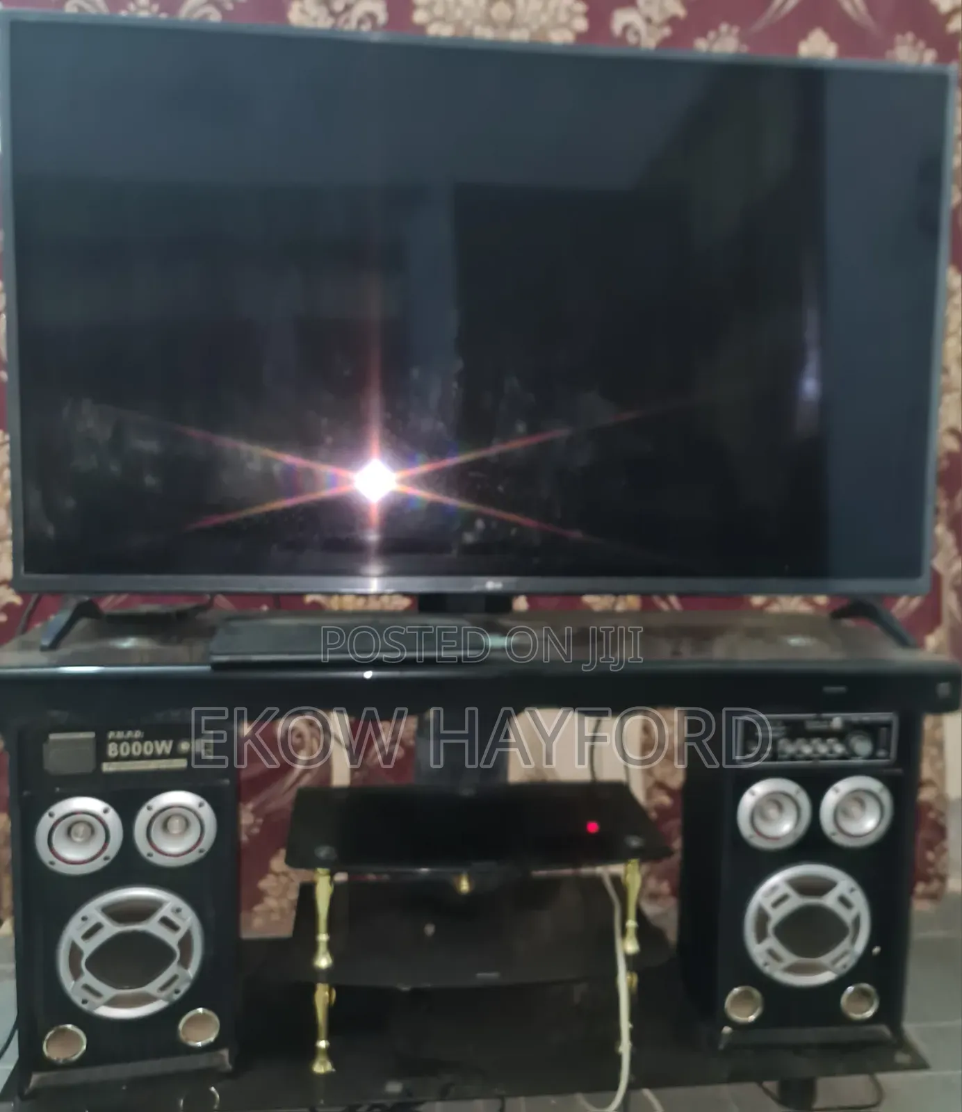 Lg Tv, Tv Stand and Speakers