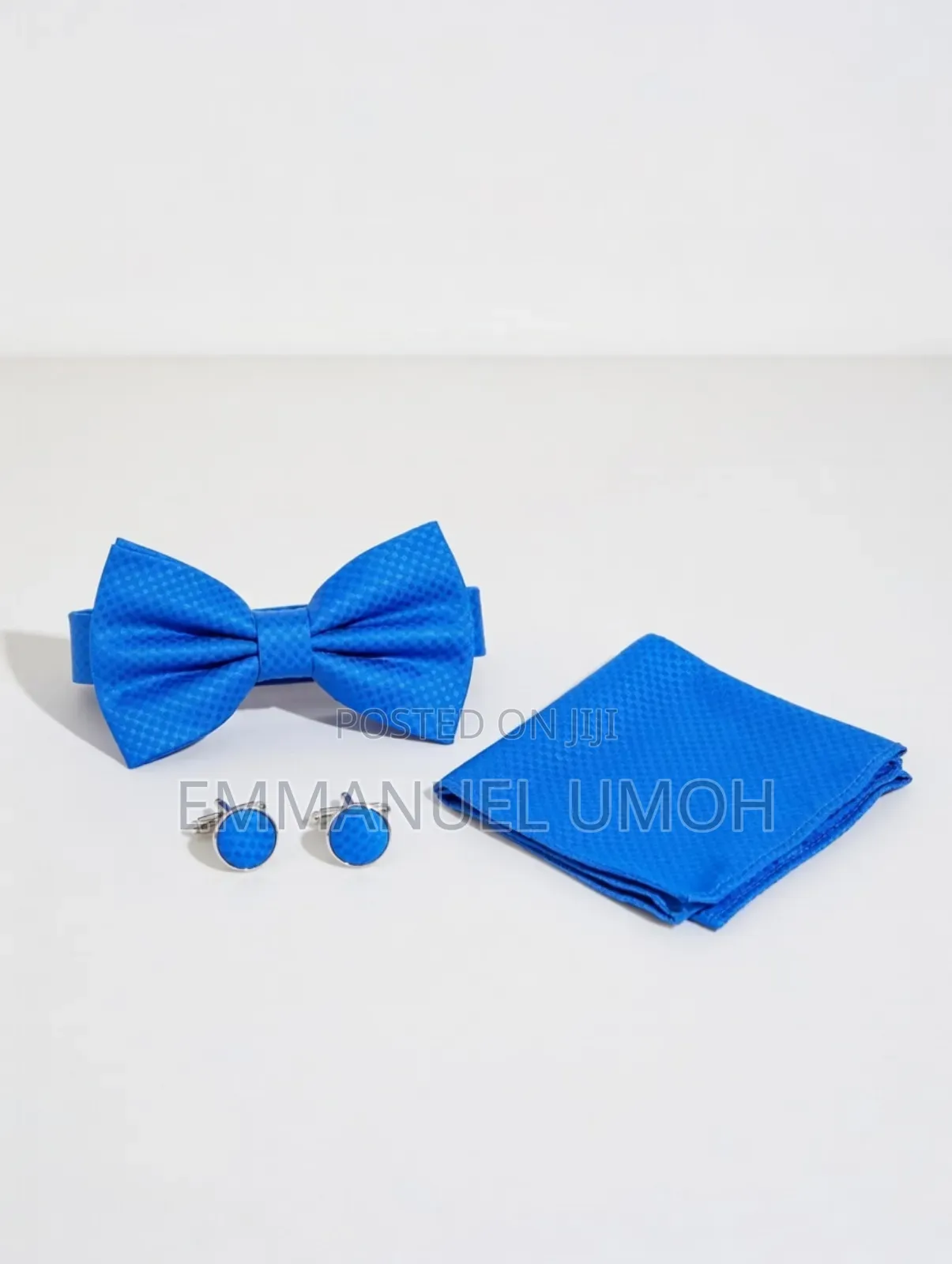 Classic Bow Tie With Cufflinks and Pocket Kerchief