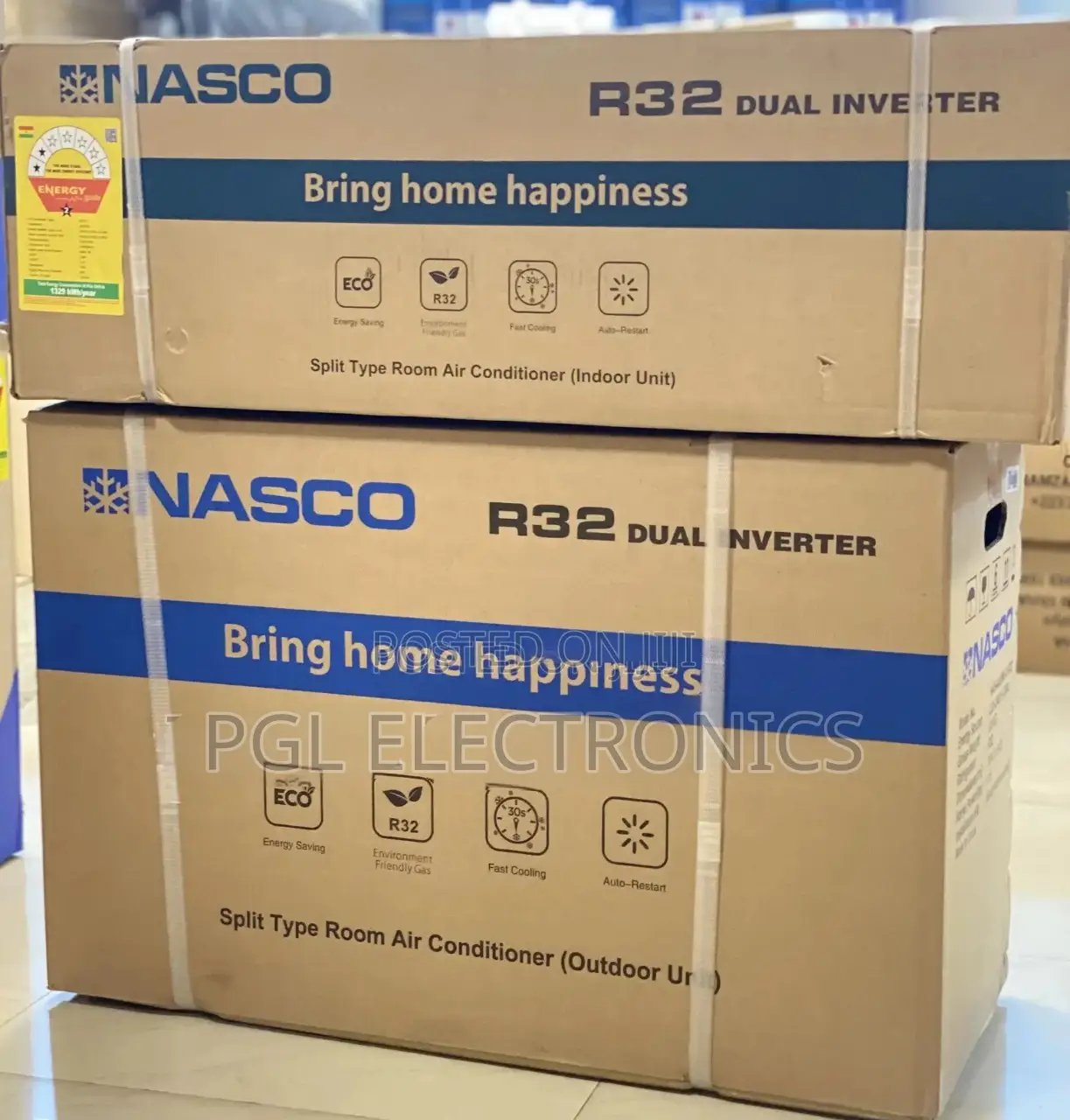 Nasco 1.5hp Dual Inverter R32 Copper Condenser Air Conditioner