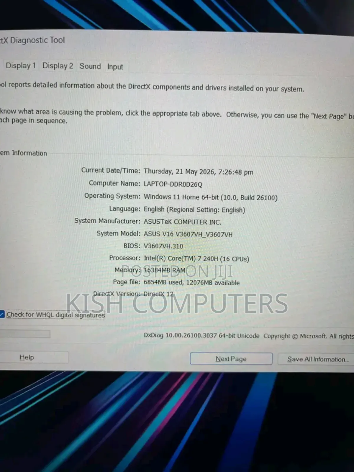 New Laptop Acer Aspire 5 16GB Intel Core i7 SSD 1T