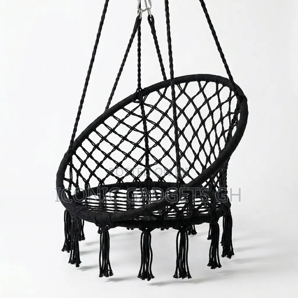 Cotton Hanging Chair Swing – Black