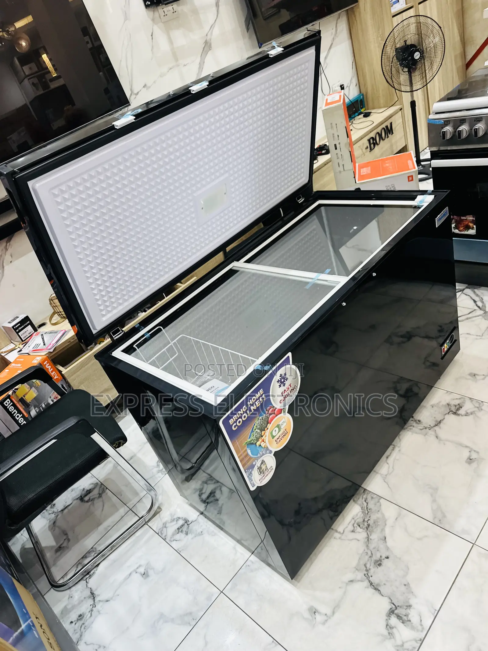 Ultra Modern Black 400l Chest Freezer Single Doo Nasco Nas-475fl