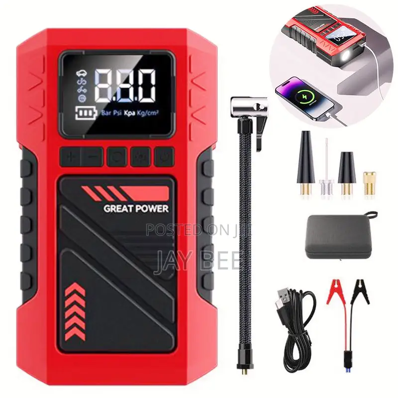 Jumper Car Battery Starter and Car Inflater Emergency Starter Power