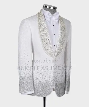 Quality White and Black Designer Suit