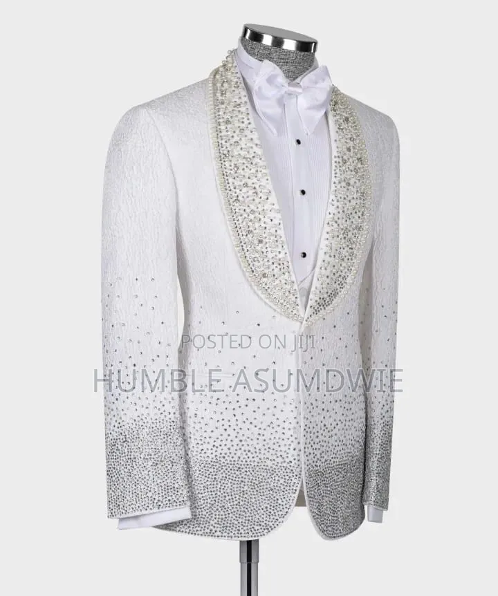 Quality White and Black Designer Suit