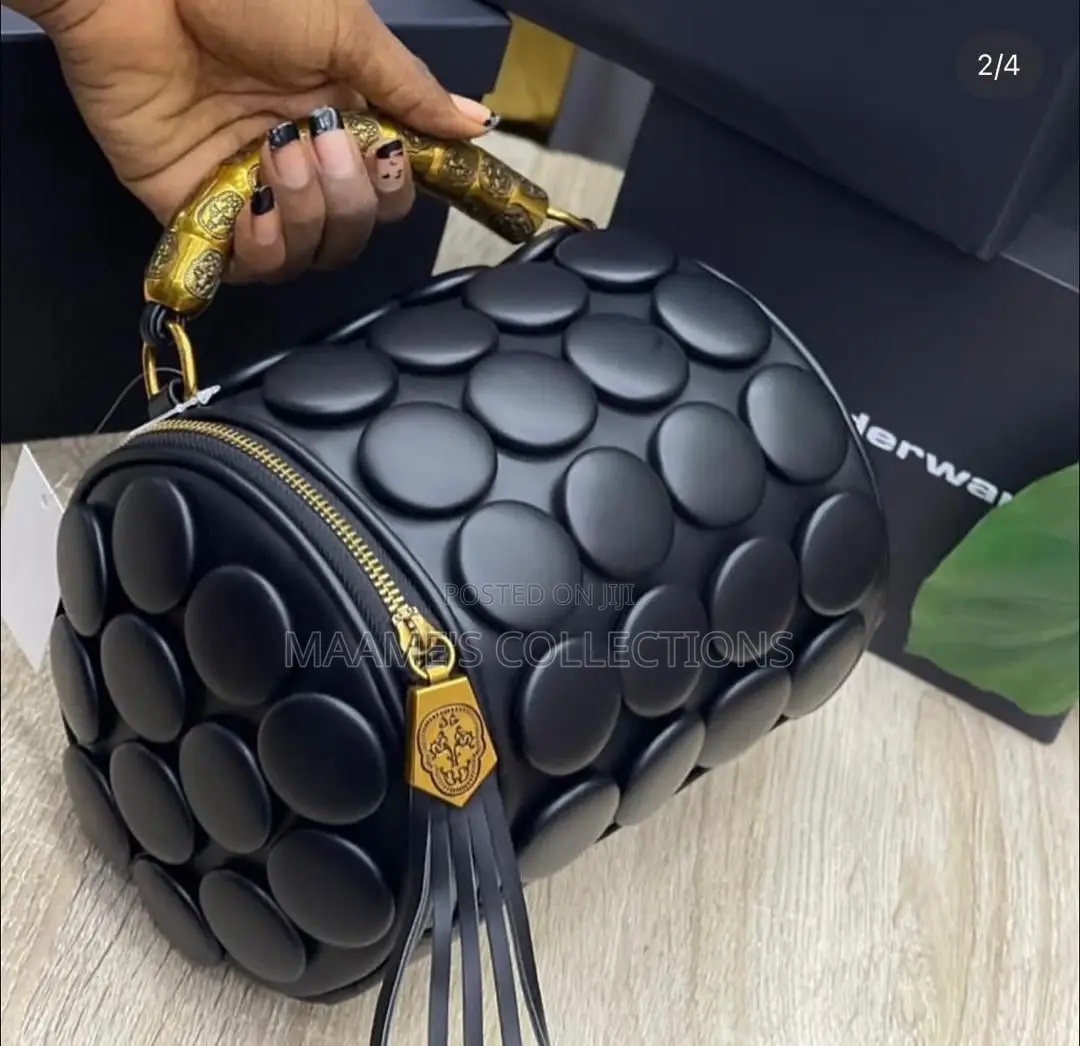 Alexander Wang Button-Textured Cylindrical Barrel Ladies Handbag