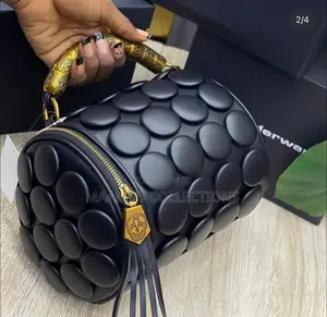 Alexander Wang Button-Textured Cylindrical Barrel Ladies Handbag