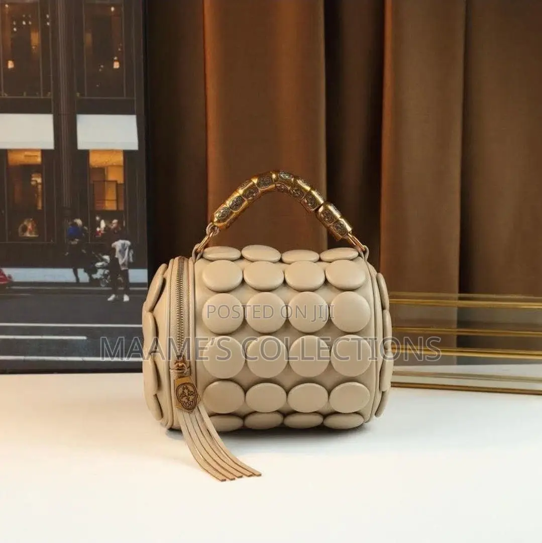 Alexander Wang Button-Textured Cylindrical Barrel Ladies Handbag