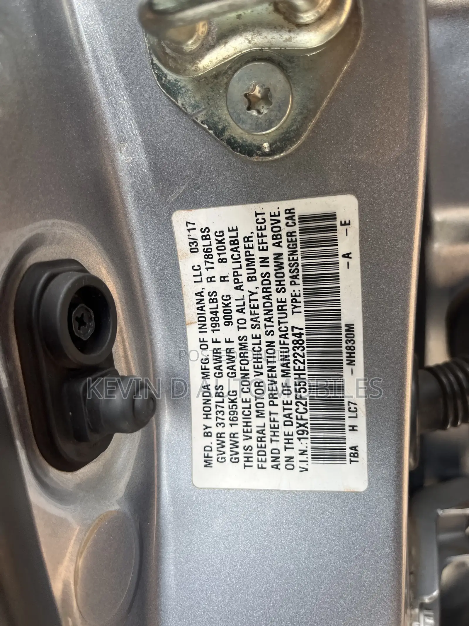 Honda Civic EX 4dr Sedan (2.0L 4cyl) 2017 Silver
