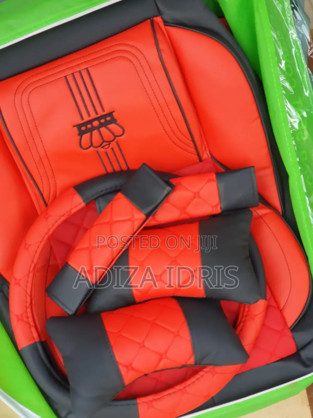 Luxury Five Car Seater Cover Red And Black