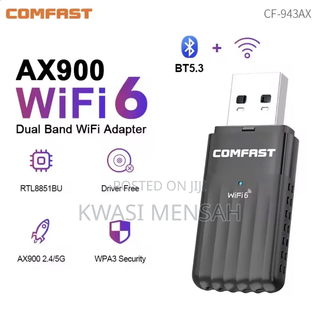 Usb Wifi6 Wireless and Bluetooth 5.3 Adapter