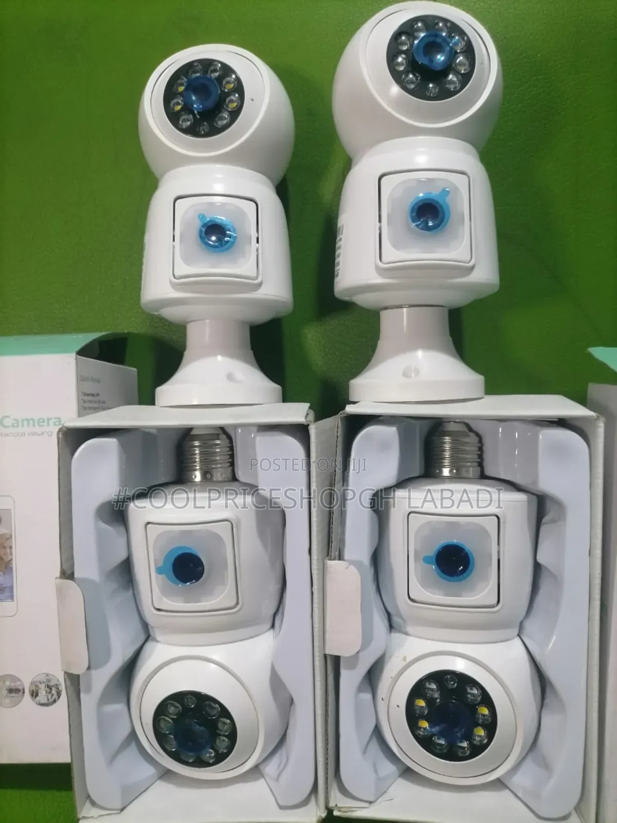 Dual Lens Camera Light Bulb PTZ Mobile Phone Remote View