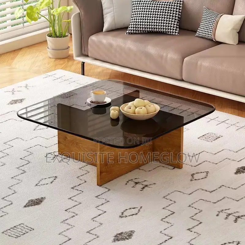 Modern Tempered Glass Coffee Table(90cm X 90cm)