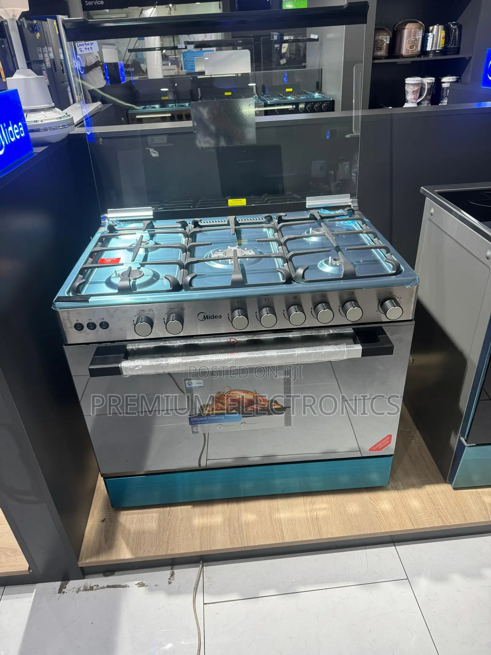 Midea Auto Stainless Steel 90x60cm 5 Burner Built-in Oven and Grill