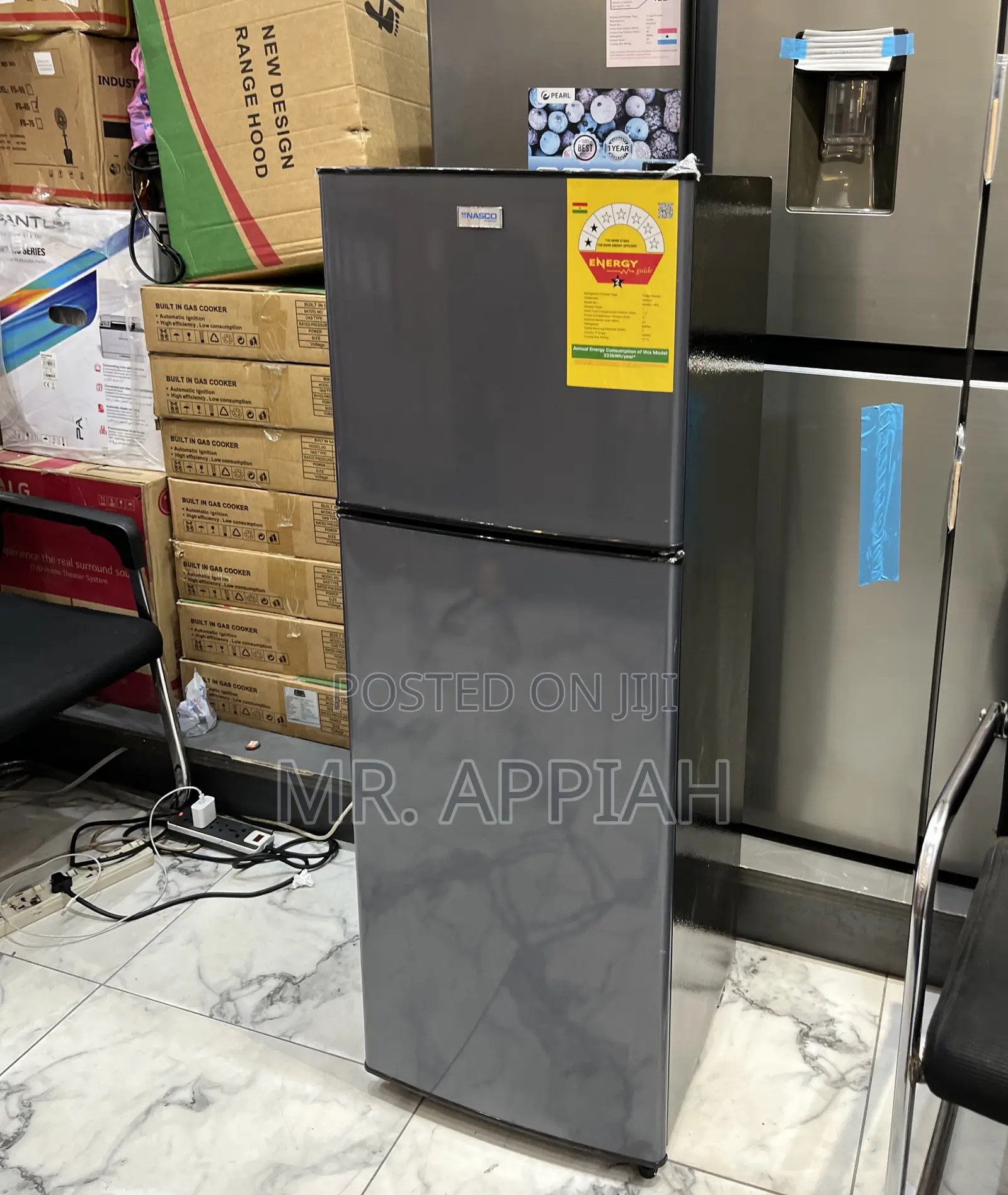 Extremely Classic Nasco 2 Door Refrigerator(Nasd2-13fl)Dark Gray 