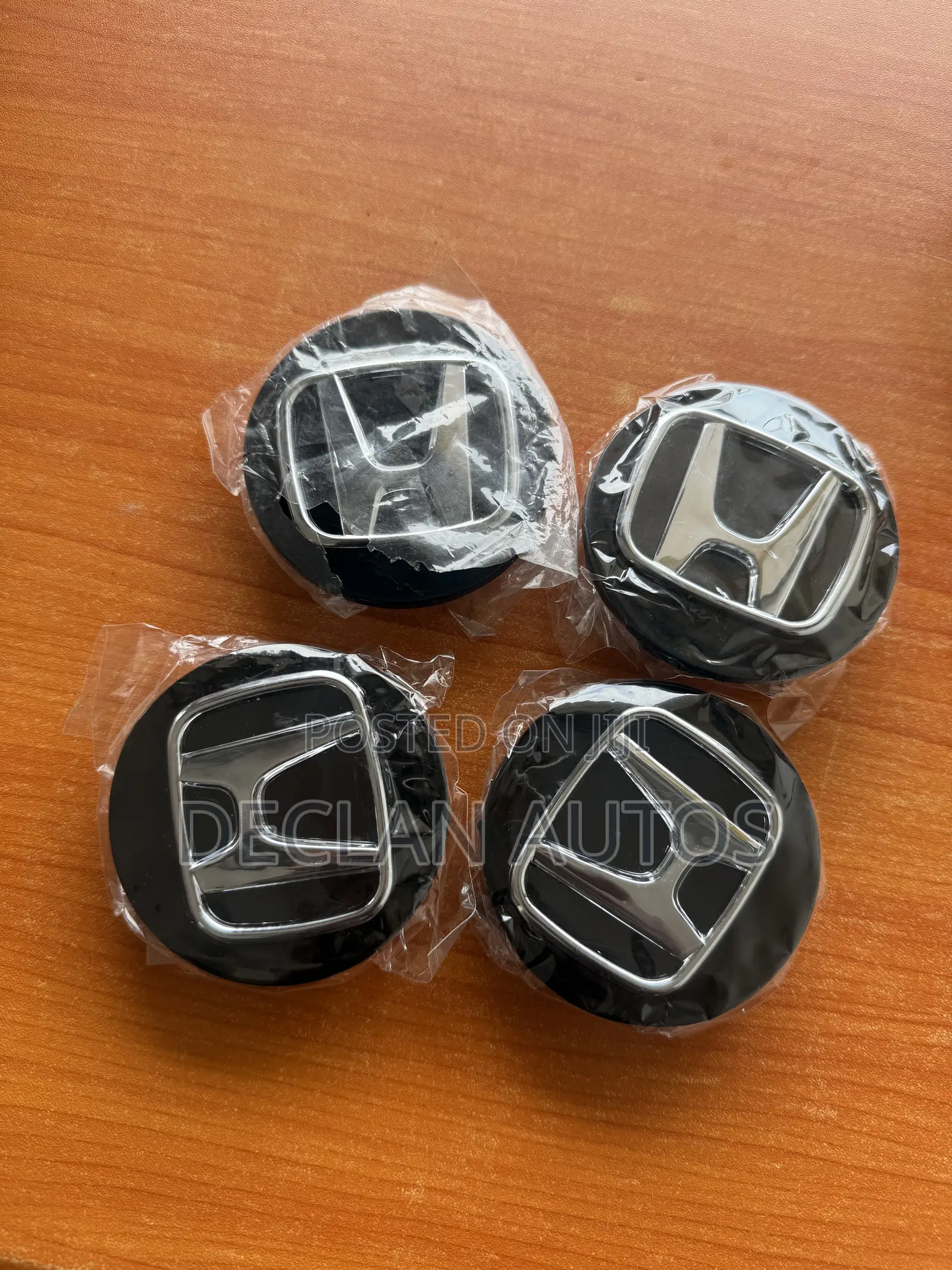 Set of 4pcs Honda Wheel Center Caps Black Chrome Rim Logo Hubcaps