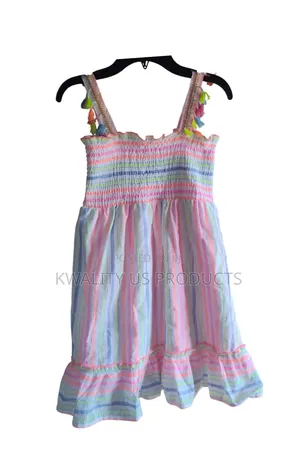Speechless Kids Girls Striped Smocked Sun Dress With Tassel Details