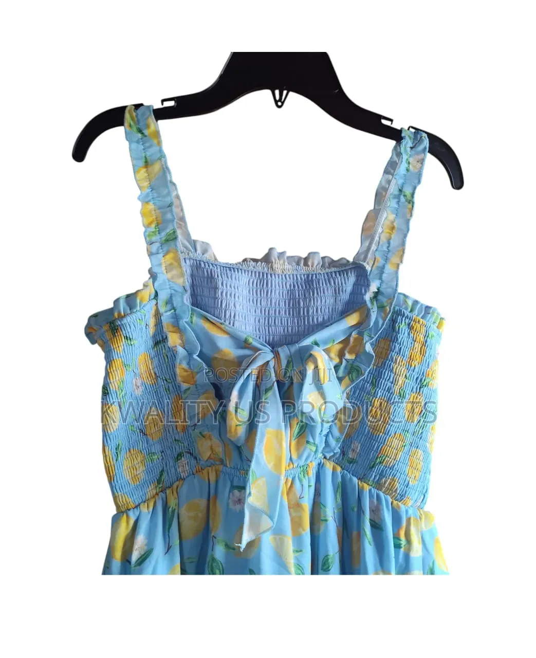 Rare Editions Girls Aqua Lemon Print Dress - 11to 16 Years