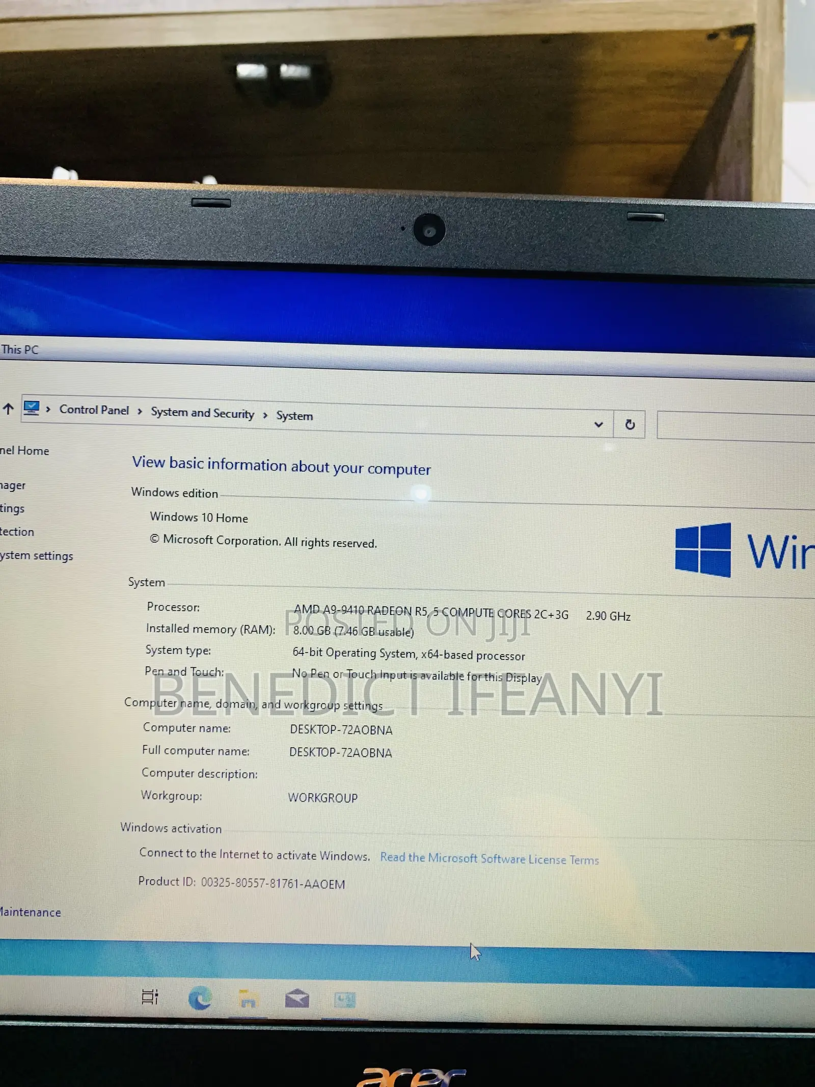 Laptop Acer Aspire E5-523 8GB AMD A8 HDD 750GB