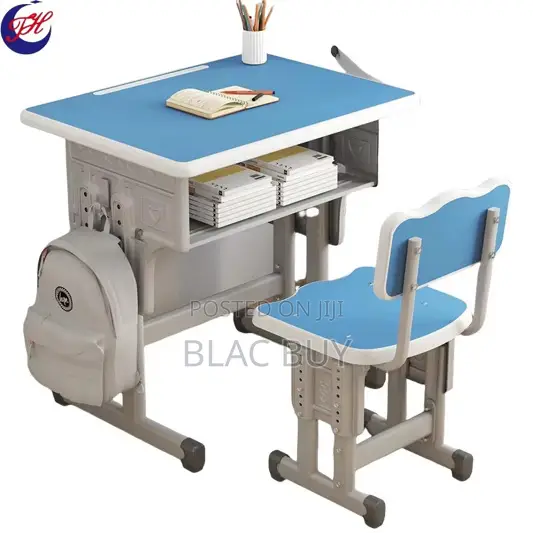 Adjustable Student Desk and Chair Set Metal Material for School
