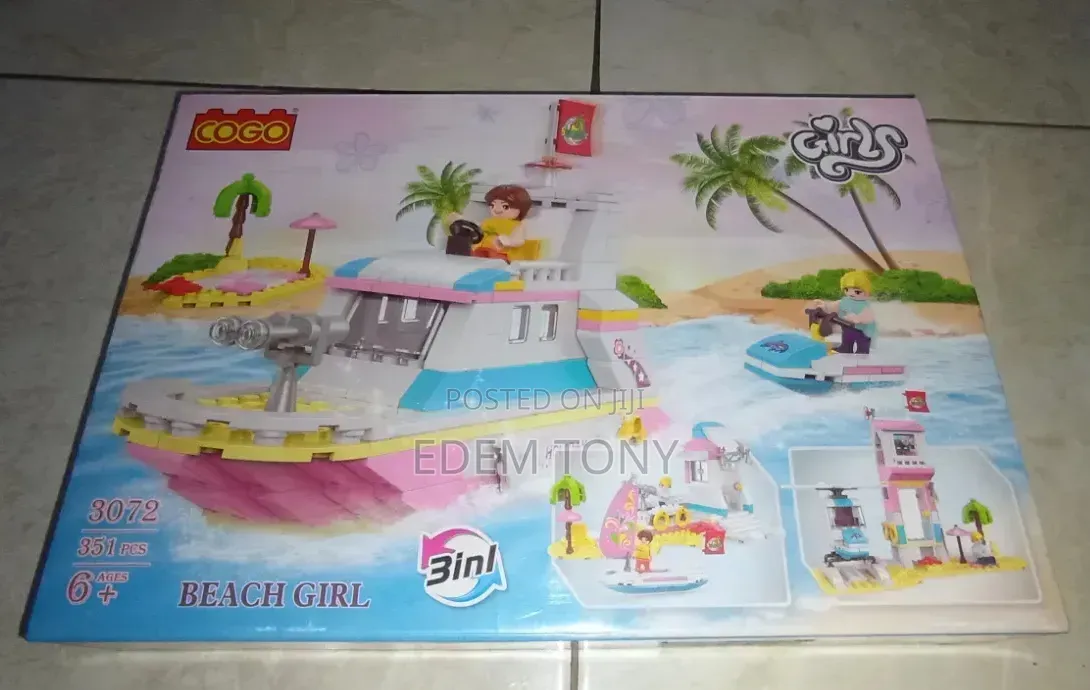Cogo Girls "Beach Girl" 3-in-1 Building Set, Mode:3072, 351 Pieces