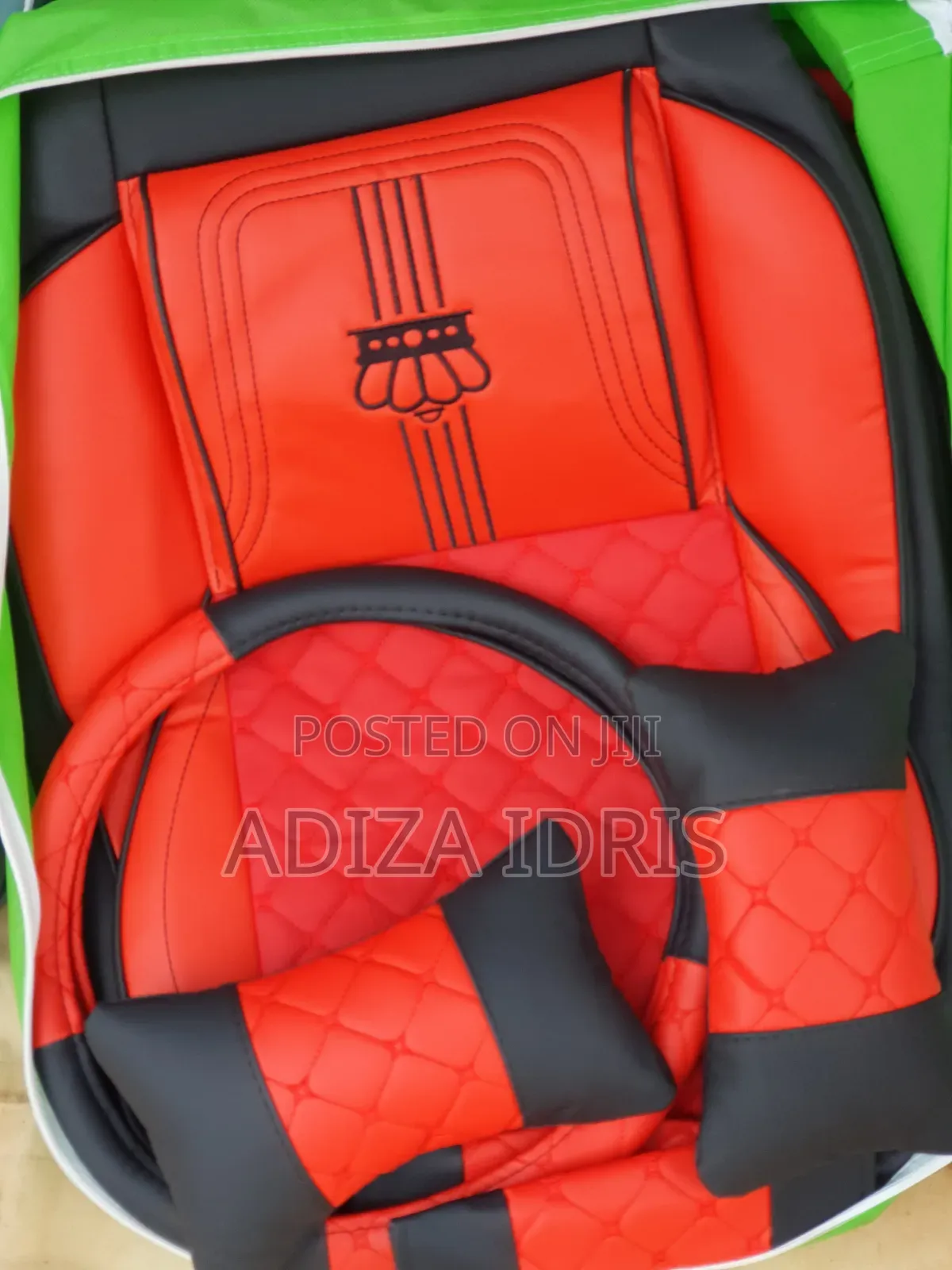 Luxury Five Car Seater Cover Red And Black