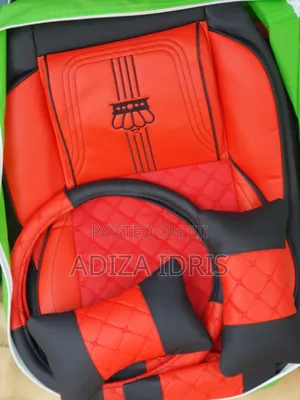Luxury Five Car Seater Cover Red And Black