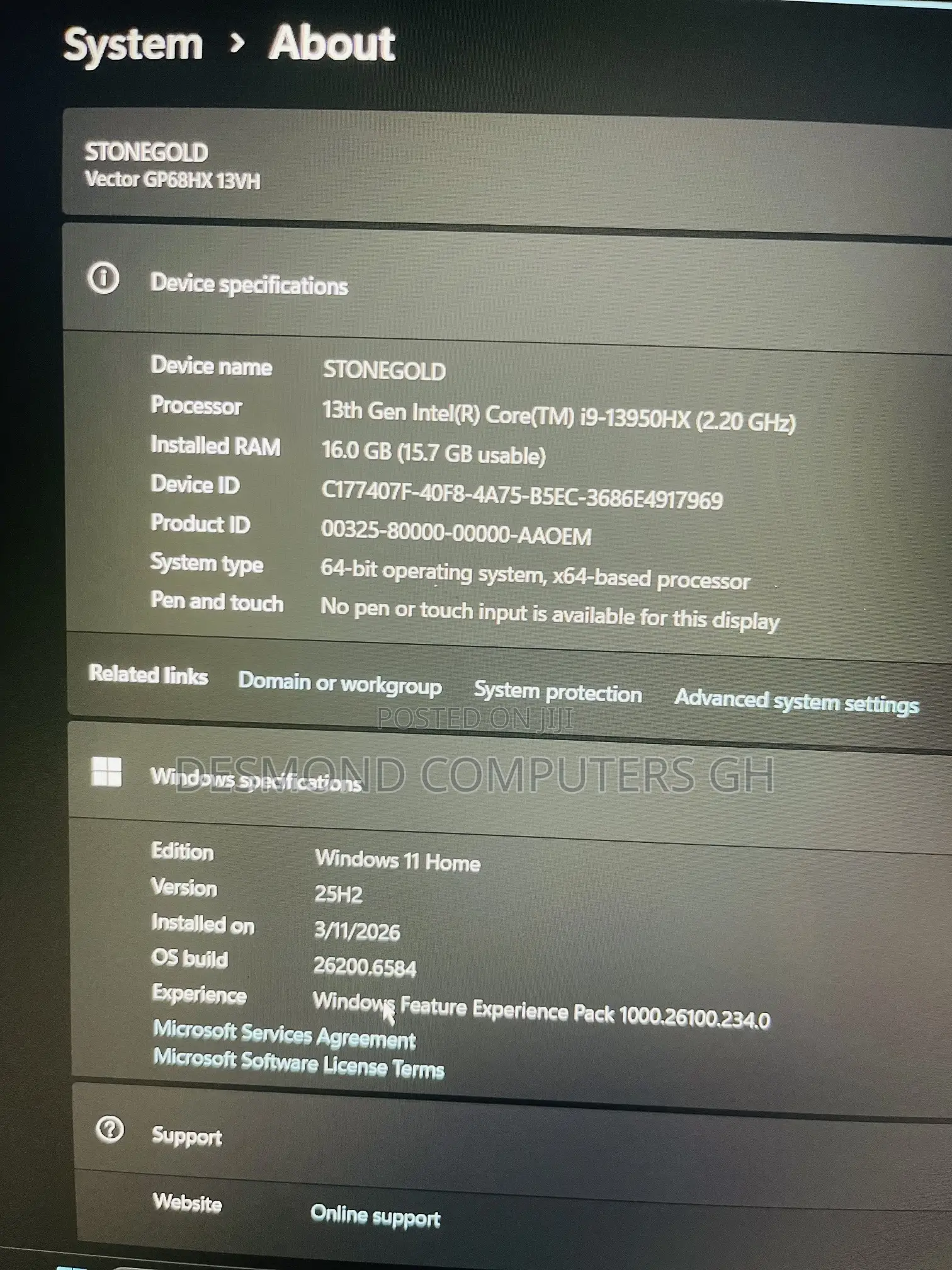Laptop MSI Vector GP68 HX 13V 16GB Intel Core i9 SSD 1T