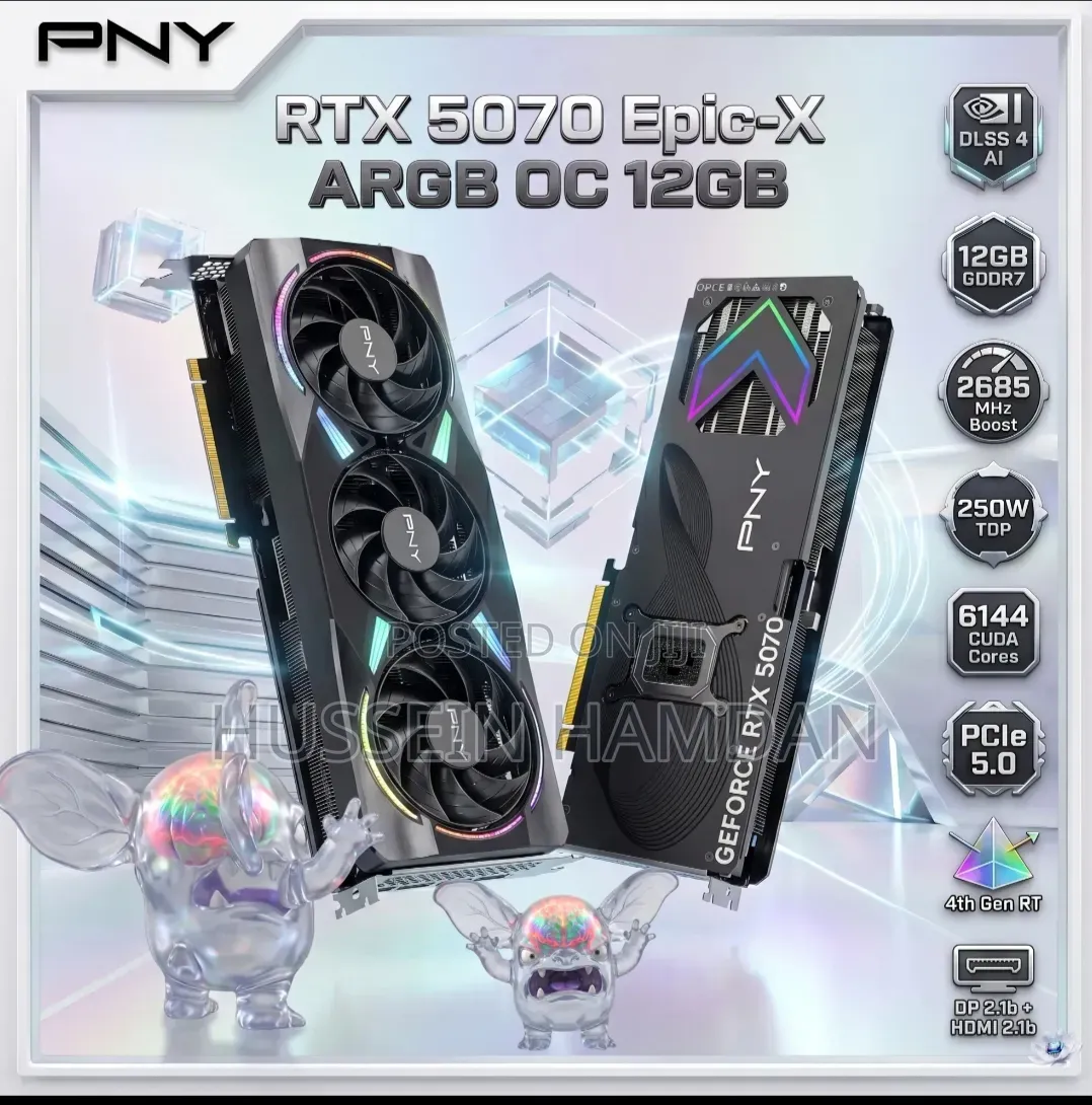 Pny Geforce RTX 5070 Epic-X Argb Oc Triple Fan 12gb Gpu