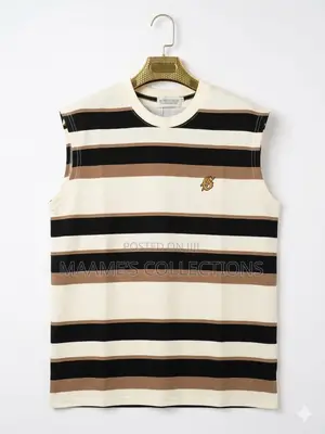 Men’S Striped Sleeveless Top / Armless