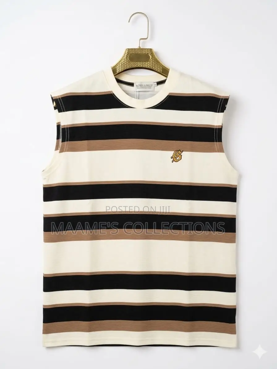Men’S Striped Sleeveless Top / Armless