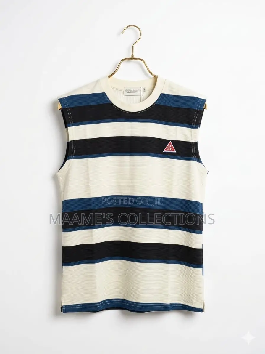 Men’S Striped Sleeveless Top / Armless